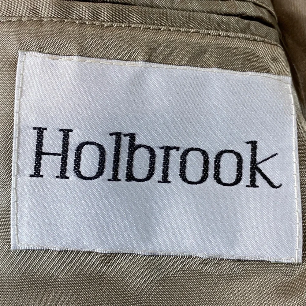 Holbrook Mens 42L Blazer Jacket 100% Lambswool Olive Green‎ Micro Check 4215